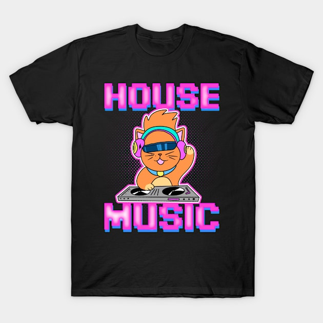 Cat DJ Shirt | House Music Gift T-Shirt by Gawkclothing